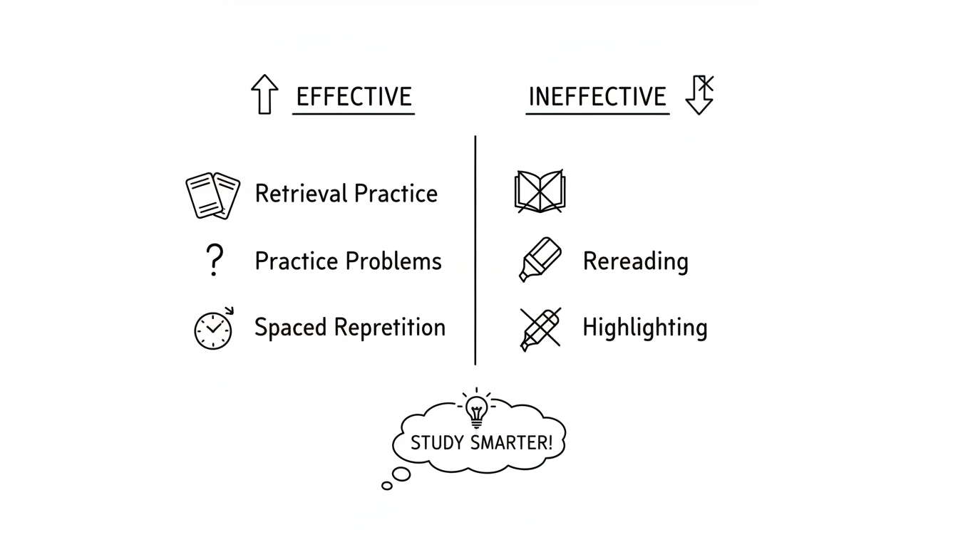 Effective one-week exam prep activities: retrieval practice and problems vs rereading