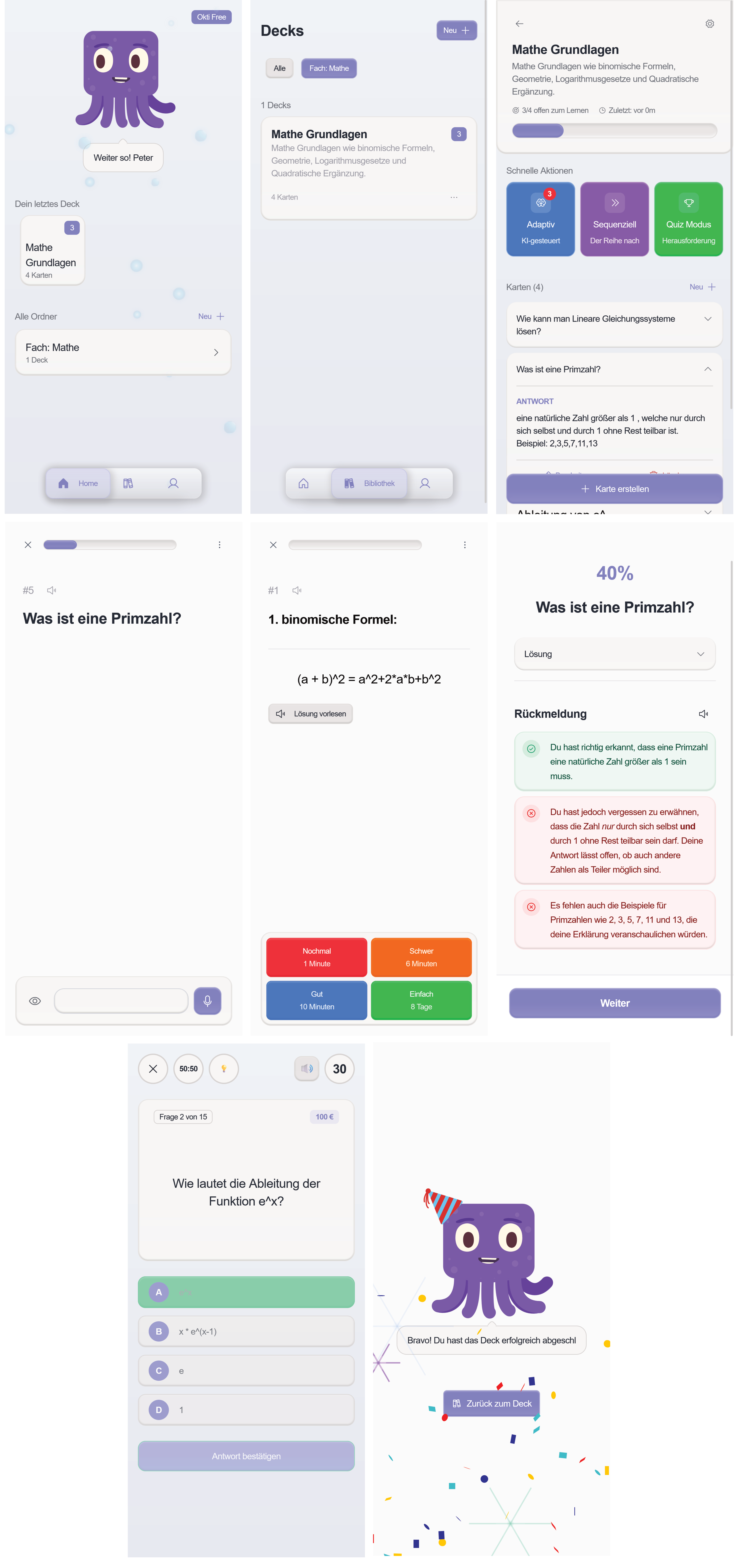 okti Lernapp - KI-gestützte Karteikarten-App im Überblick